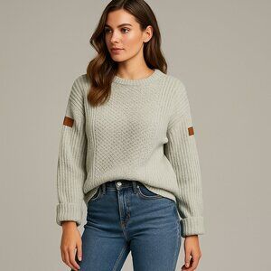 Minimalist Cold Weather Knit COLMAR Crewneck Wool Blend Sweater Chunky Knit